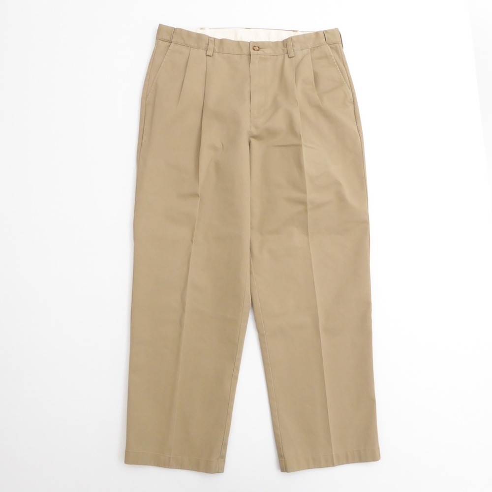 L.L. Bean Mens Chino Pants Khaki Pleated Comfort Waist 36x29